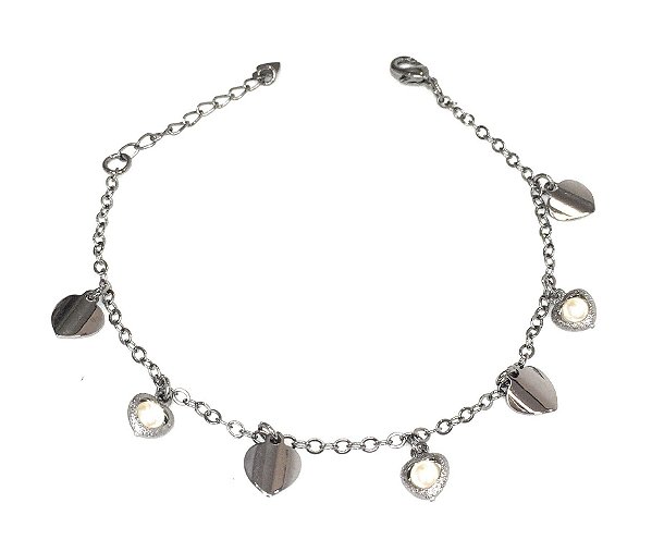 PULSEIRA RÓDIO NEGRO CORAÇÕES E PÉROLA