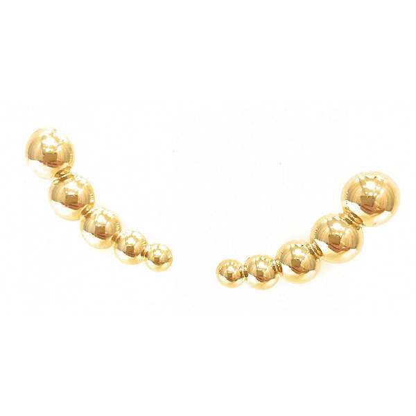 BRINCO OURO EAR CUFF BOLAS