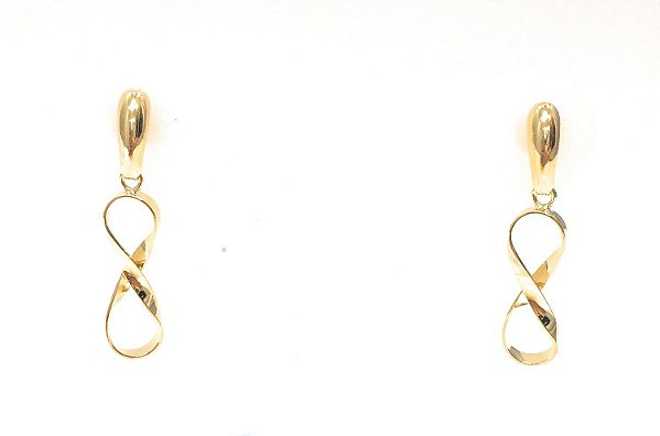 BRINCO OURO PINGENTE INFINITO FITA