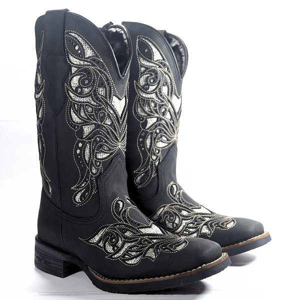 Bota Cano Longo a Lazer 170437 - Preto Crazy Horse