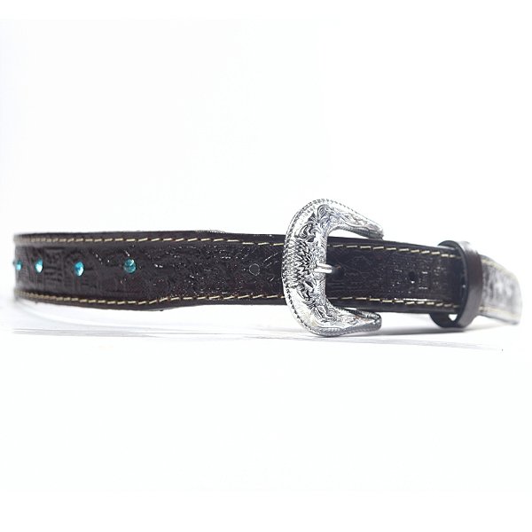 Cinto Infantil Country Strass Azul - Café