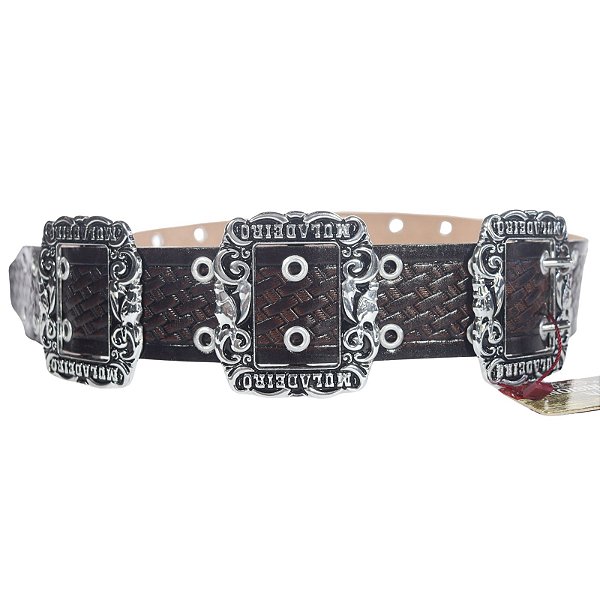 Cinto Muladeiro 3 fivelas - Café