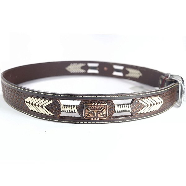 Cinto Trançado Flecha Touro - Café