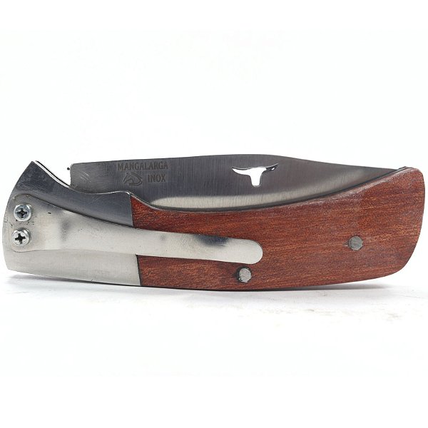 Canivete Inox Cabo de Madeira Ponta Fina Mangalarga