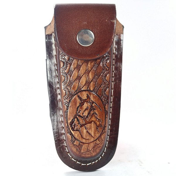 Bainha Para canivete Cavalo - Café