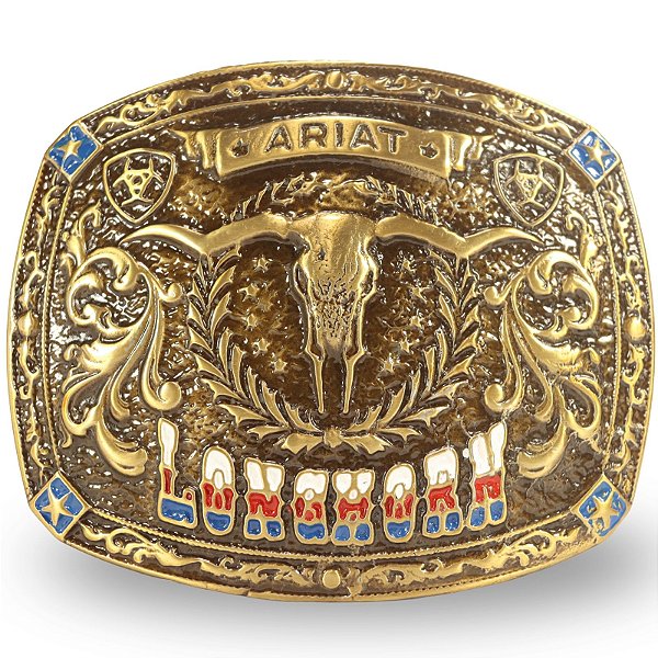 Fivela Country Ariat Long Horn 026 - Ouro Velho