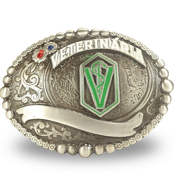 Fivela Country Medicina Veterinária 029 - Verde Envelhecido