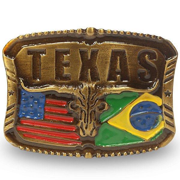 Fivela INFANTIL Country Brasil USA 061 5x4 - Ouro Velho