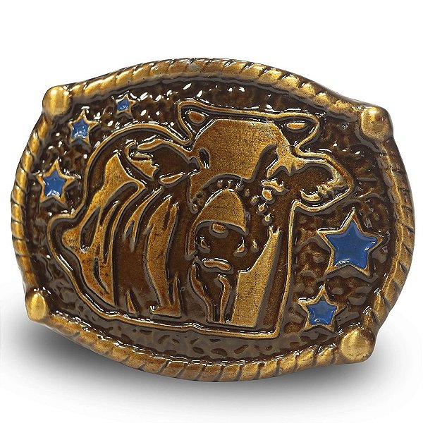 Fivela INFANTIL Country Boi 062 5x4 - Ouro Velho