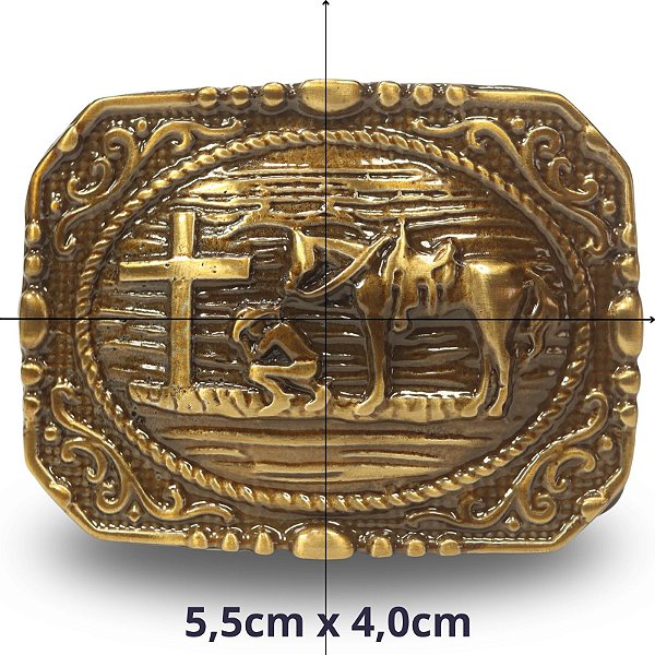 Fivela INFANTIL Country Memórias 064 5x4 - Ouro Velho