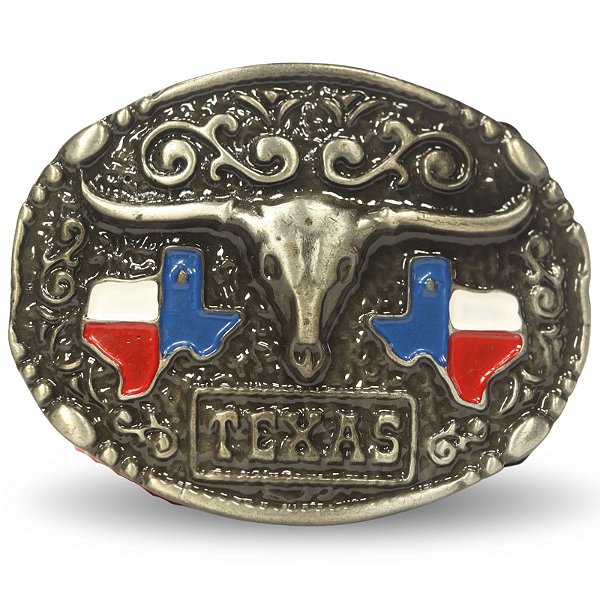 Fivela INFANTIL Country Texas Longhorn 065 5x4 - Envelhecido