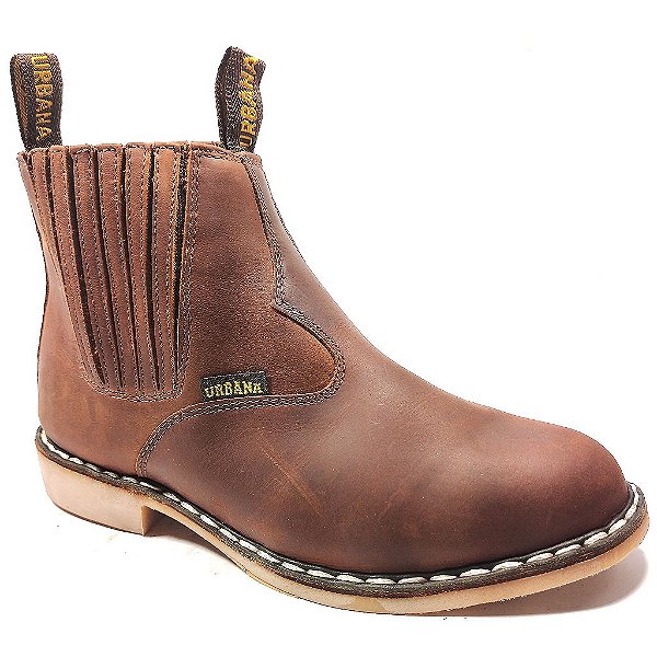 BOTINA VIRA FRANCESA 041 - COSTURADA A MÃO – tabaco crazy horse