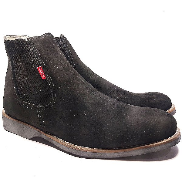 Botina Chelsea Solado de Gel 3010 - nobuck preto