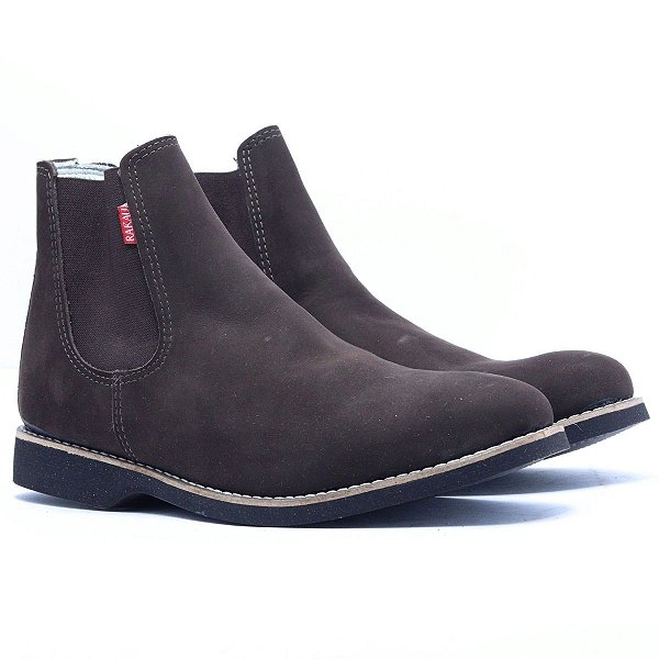 Botina Chelsea Solado de Gel 3010 - nobuck café