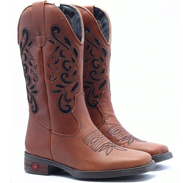 Bota Texana Bordada a Laser 5006 - Salmão