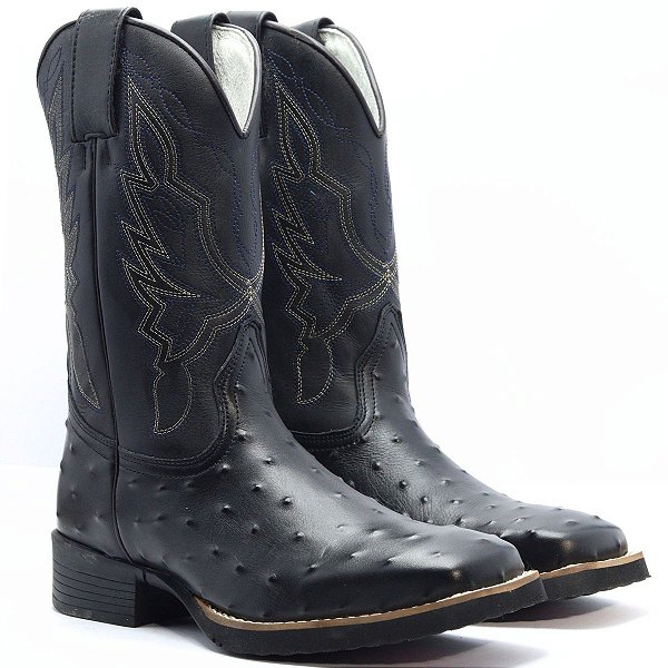 Bota Texana Avestruz 070131 - Preto