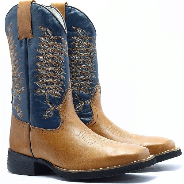 Bota Texana 7156 - Avelã com Azul