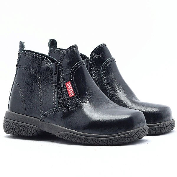 Botina Infantil Boottenis com Zíper 11302 - Preto Vaqueta