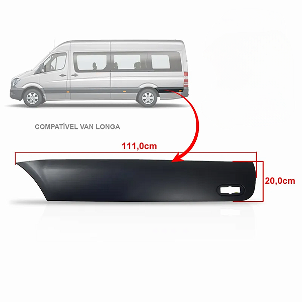 Friso Depois da Roda Traseiro Esquerdo Longo Com Furo Sprinter 2012 a 2019