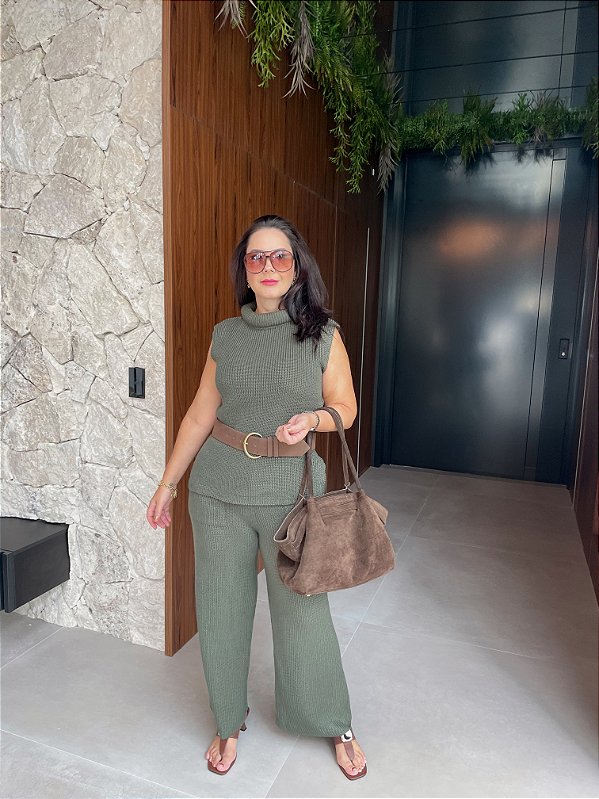 CONJUNTO DE CALÇA E BLUSA HELOISE