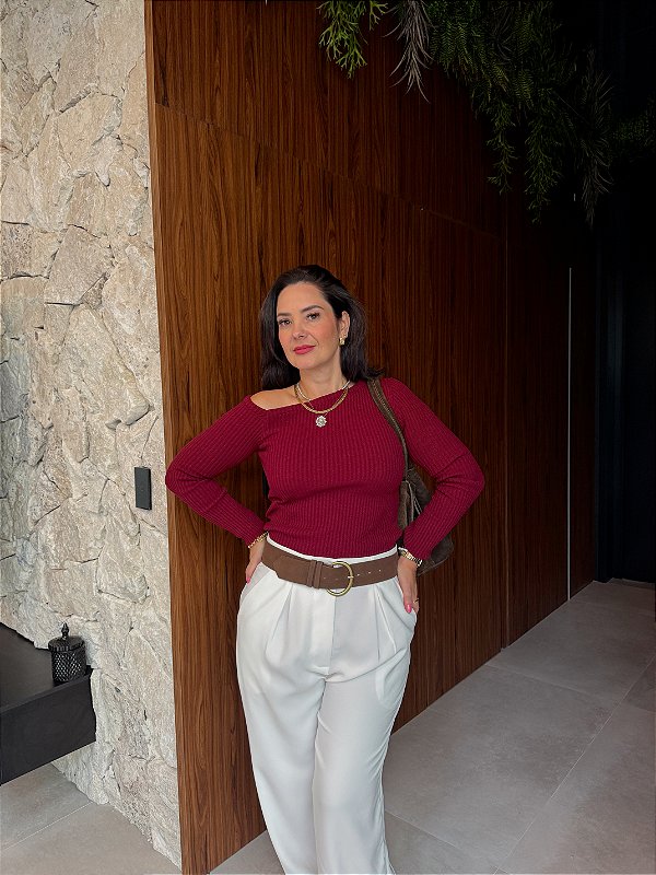 BLUSA DE TRICÔ SEM OMBRO CARINE
