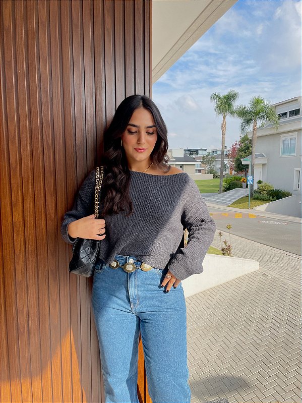 BLUSA DE TRICÔ GOLA CANOA LUIZA