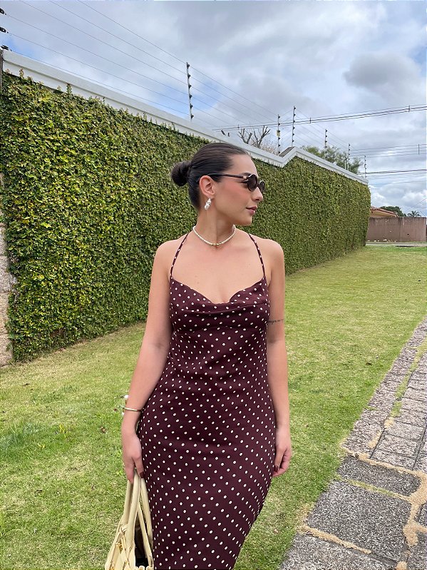 VESTIDO MIDI DECOTE COSTAS POÁ