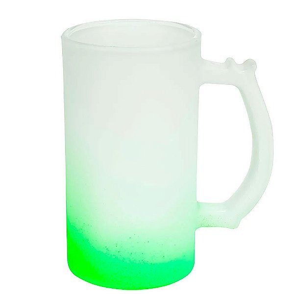 Caneca Chopp Jateada de Vidro 475ml - Verde