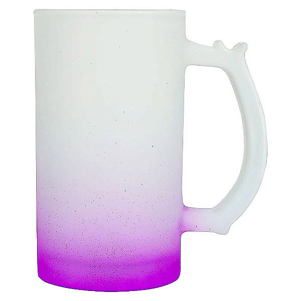 Caneca Chope Jateada de Vidro 475ml - Roxo