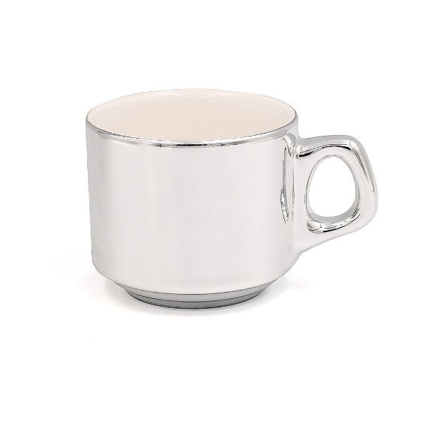 Xícaras Cromadas para Sublimação 250ml - Prata