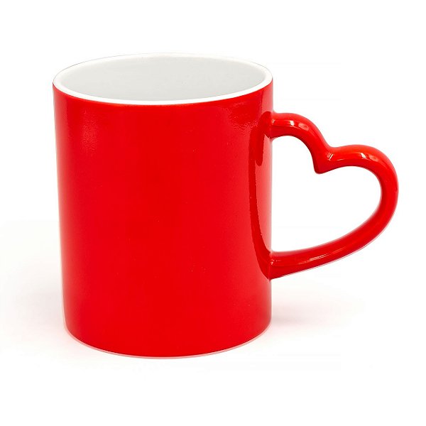 Caneca Mágica Love para Sublimação Semi Brilho Vermelha