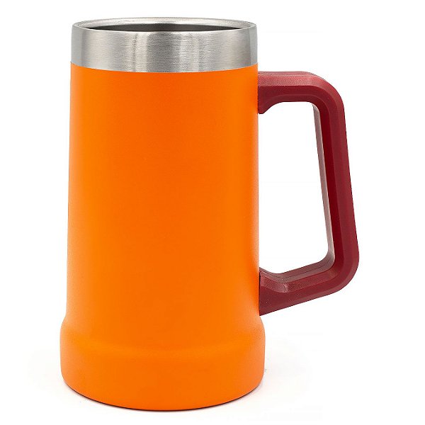 Caneca Térmica Cerveja em Aço Inox - 709ml - Laranja