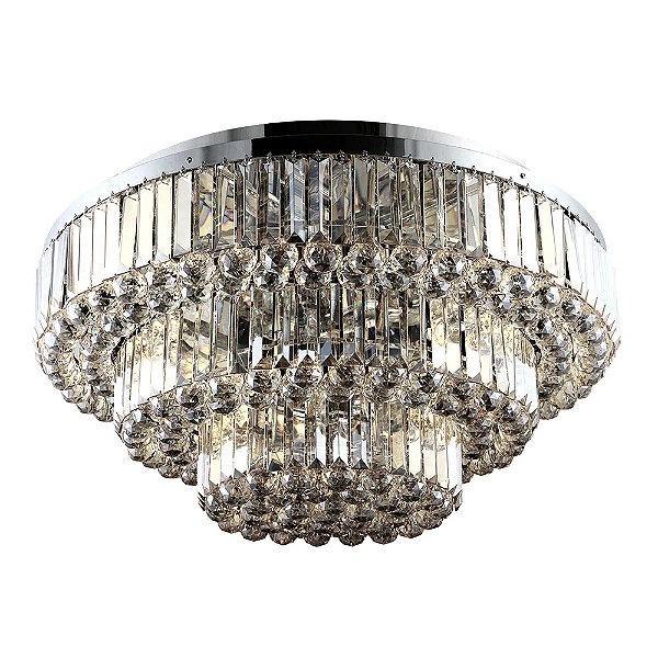 Plafon Dijon Cromado Transparente (D)80Cm 13xE14 | AQ008L