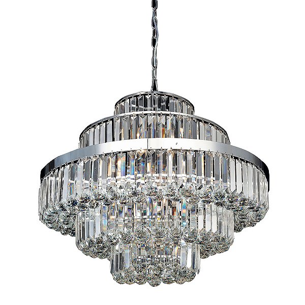 Lustre Dijon Cromado E Transparente (D)70Cm (A)60Cm | AQ009