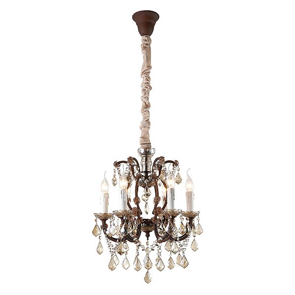 Lustre Passy Bronze E Conhaque (D)45Cm (A)50Cm 6Xe14 | AQ028S