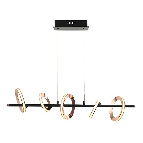 Pendente Ginga Rose Gold Preto (L)85Cm 3000K | BB011