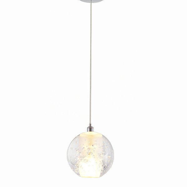 Pendente Teen Cromado Transparente (D)10Cm G9 | BC002