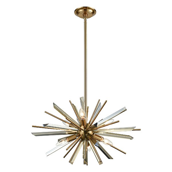 Pendente Nix Bronze e Cristal (D)66Cm(A)38Cm 6xE14 | BO013S