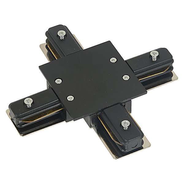 Conector X Para Trilho De Embutir Preto