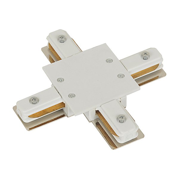 Conector X Para Trilho De Embutir Branco