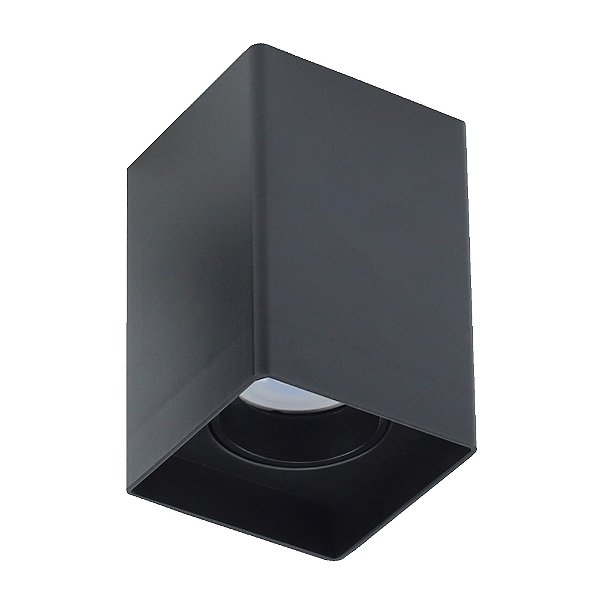 Spot Sobrepor Quad Preto (C)8Cm (L)8Cm (A)12.5Cm  1Xgu10 Mr16 | DL163B