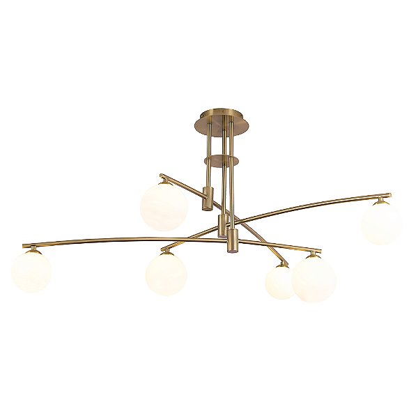 Plafon Calder Dourado Branco (C)116cm (A)52cm 6xG9 | DW004