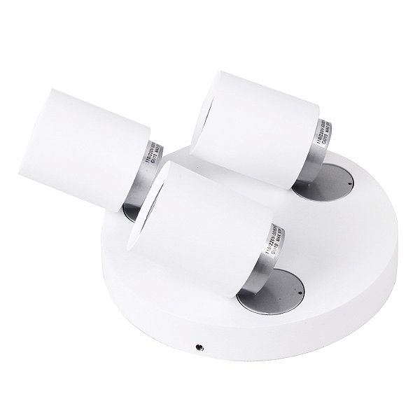 Spot Sobrepor Spin D 21Cm X 13Cm  3Xgu10 127V / 220V Branco | FH022