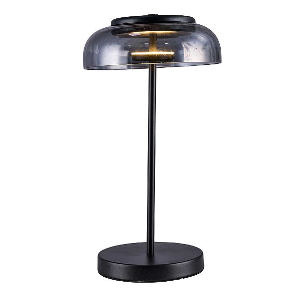 Abajur Disko Preto E Fume (A)42Cm 1X8W 3000K | FO015S