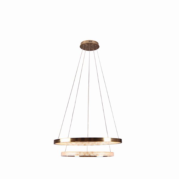 Pendente Oca Dourado Transp (D)60/40 32+22W 3000K | GD002