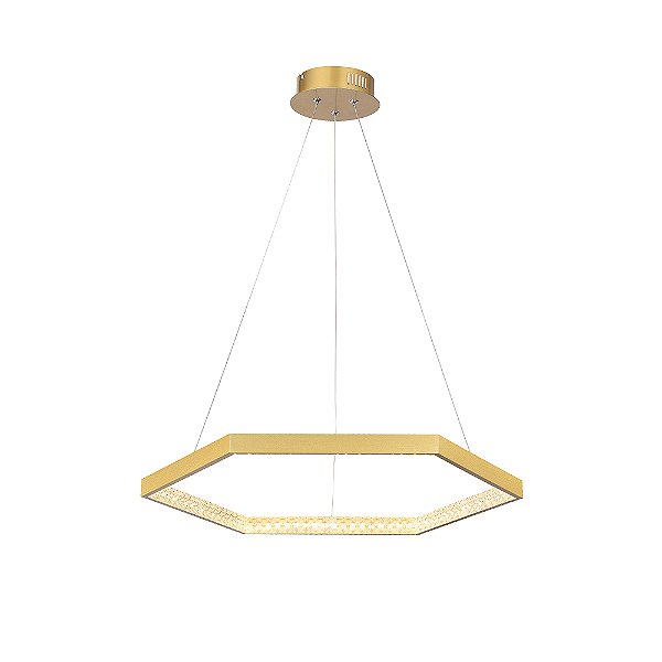 Pendente Hex Dourado Transp (D)60Cm 3000K | GD004