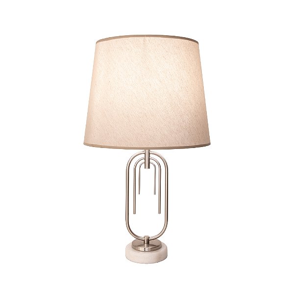 Base Abajur Mônaco Niquelado Mármore (A)42Cm | GL015N