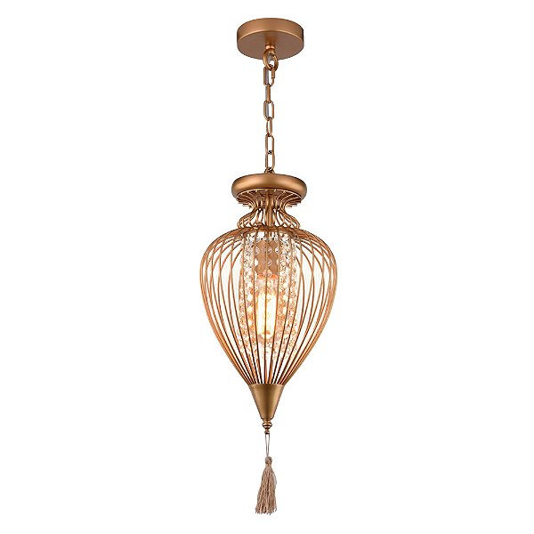 Pendente Indian Dourado Transp (D)23Cm (A)39Cm 1xE27| GX008SC