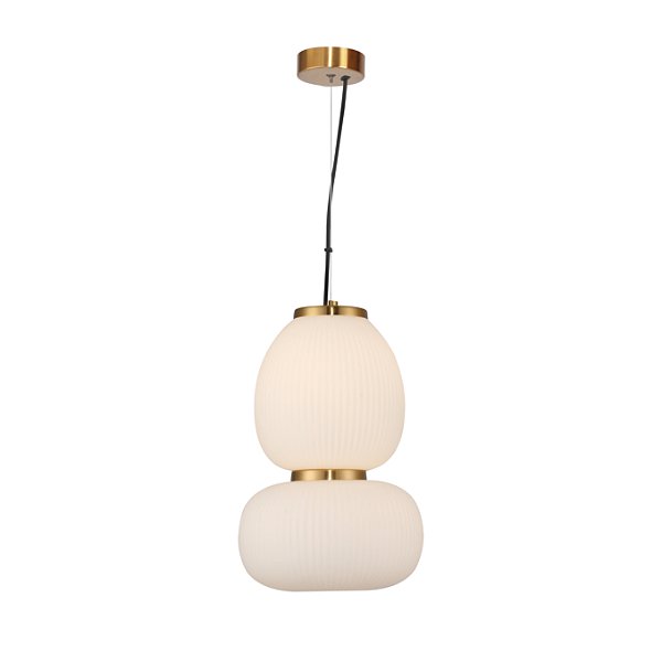 Pendente Tru Dourado Branco (D)24cm (A)36.5cm 21W 3000K | HC004