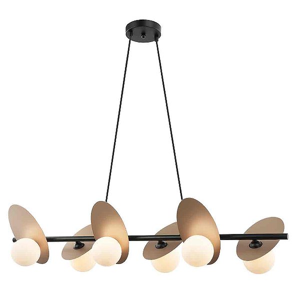 Pendente Ibira Nude Preto Branco (L)100cm 150W | HL011M